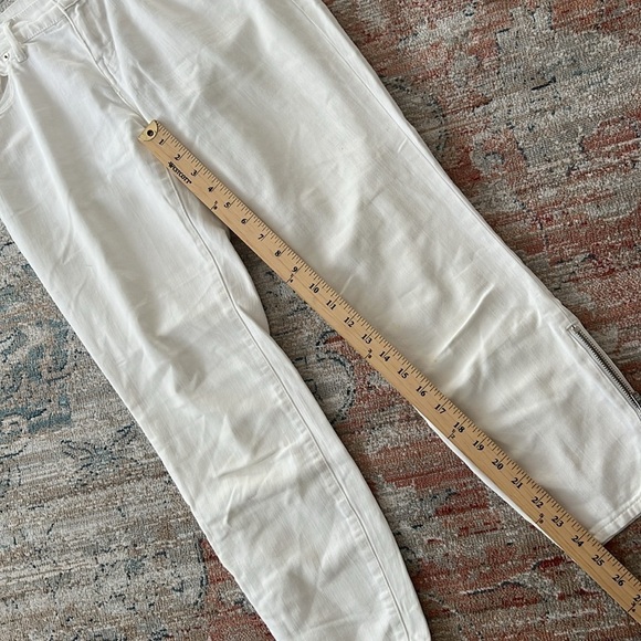 Madewell White High Rise Slim Fit Jeans Crop Ankle Zip Size 26 - Picture 9 of 10